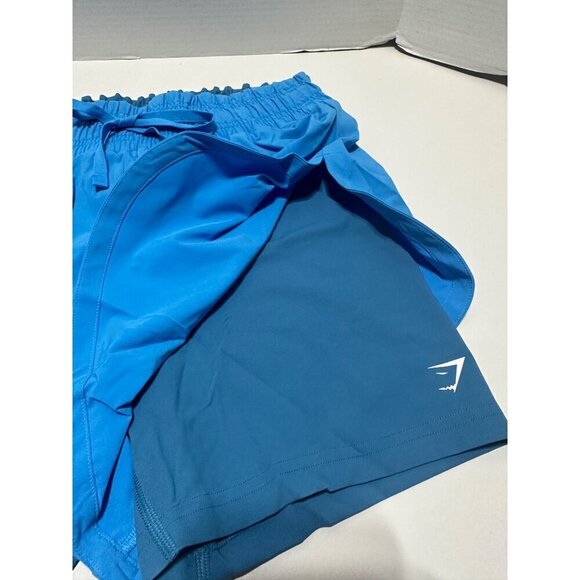 Gymshark Running 2in1 Shorts Electric Blue/Luna Blue NWT - Picture 3 of 7
